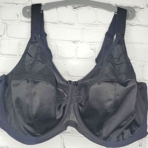 Elomi Cate Black Silky Lace Unlined Underwire Bra42H